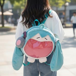 Hatsune miku backpack displayed as a kawaii anime bag for fans