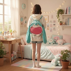 Anime gift idea featuring a plush backpack and cute anime bag design
