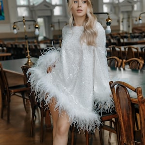Plus Size Bridal Feather Dress - Etsy Plus Size Bridal Feather Dress - Etsy
