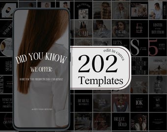 Editable Instagram Reels and Posts Templates for Canva | 102 Social Media Graphics | Stories Reels Covers and Posts Instant Download