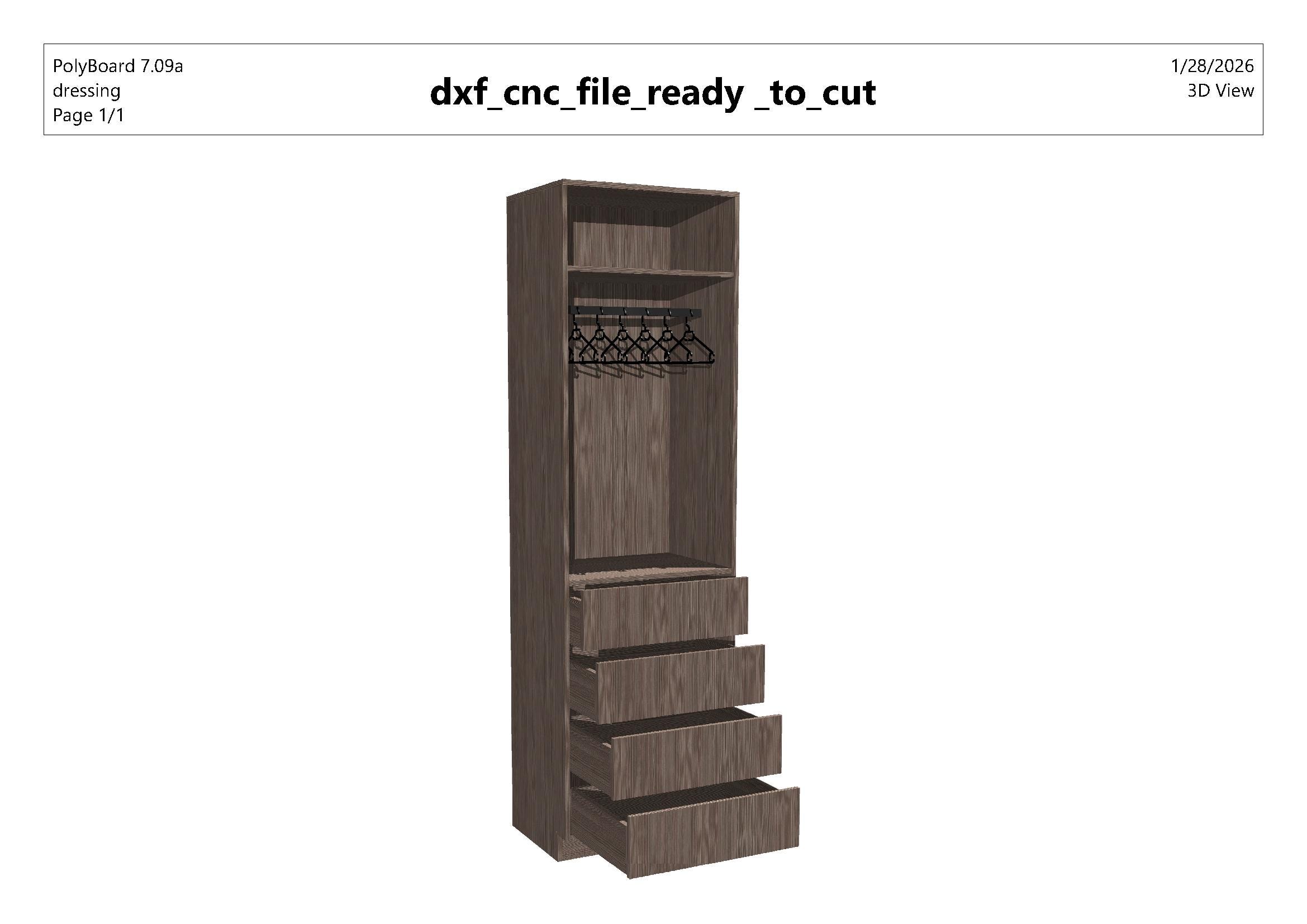 Wardrobe Cabinet CNC Plans Bundle – 4 Dressing Cabinets DXF Files ...