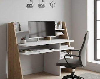 CNC Files – DXF Parts, Polyboard PDF Report, 3D Render for desk