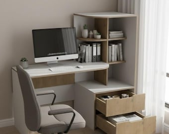 Flat-Pack CNC Desk DXF Files , Home Office Furniture Plan