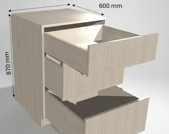 CNC files Kitchen Cabinet 600x600x870mm" DXF Parts, router files
