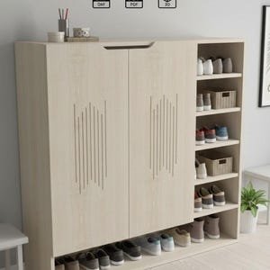 Archivos CNC, piezas DXF, plano de almacenamiento de entrada, zapatero compacto