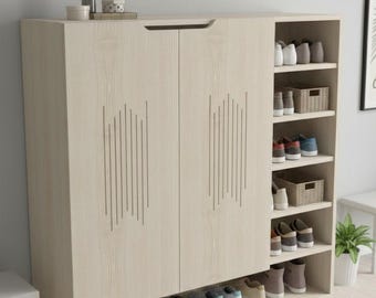 CNC files, DXF parts, Entryway Storage Plan, Compact Shoe Rack