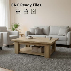 CNC files Coffee Table DXF Files , Wood Furniture Plan, router templates