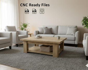 CNC files Coffee Table DXF Files , Wood Furniture Plan, router templates
