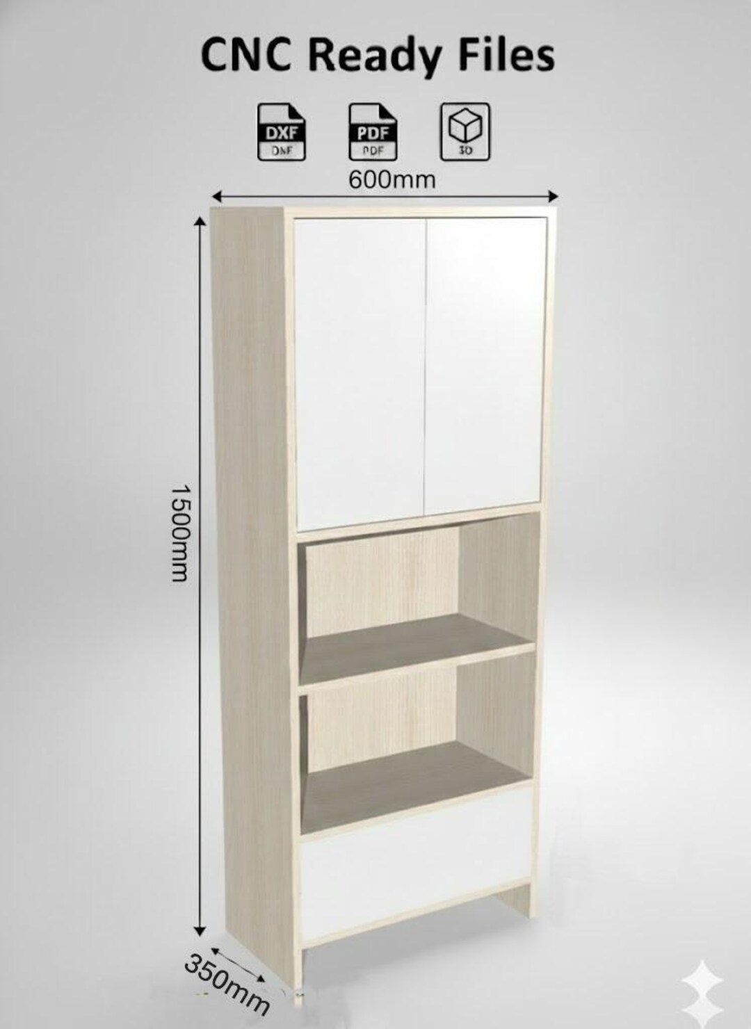 CNC Cabinet Files – DXF Parts + Nested Sheets, Polyboard PDF Report, 3D ...