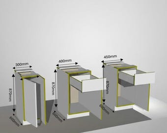 CNC files Base cabinets | 3-Cabinet Bundle (Different Dimensions)  | DXF Files _ Parts