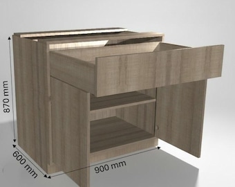 Mobile da cucina 600X900X870mm / File DXF / Progetto di mobili in legno, file per router CNC