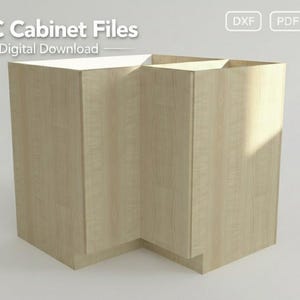 Armadi angolari base cucina CNC L DXF Parti + pdf Polyboard + 3DCabinet Render