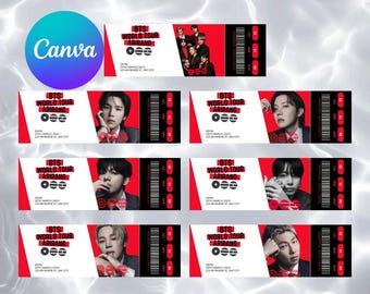 BTS World Tour| Concert Ticket Editable Template | OT7 | ARMY Kpop Merch | Digital Download