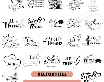 Let Them SVG-bundel, christelijk inspirerend, liefde, waarde, geestelijke gezondheid (SVG, png)