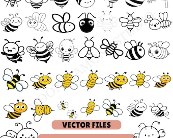 Hommel honingbij SVG-bundel, bijen clipart, Cricut-bestanden (digitale download)