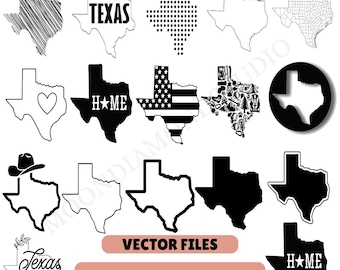 Texas SVG-bundel | Handgetekende schets, huis, steden ontwerpen (digitale download)