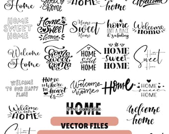 Home Sweet SVG-bundel | Welkomstcitaten gesneden bestanden (digitale download)