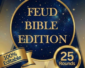Edición bíblica de Feud / Juego para grupos de iglesia / Estilo de feud familiar cristiano / Presentación de trivia bíblica / Actividad para grupos de jóvenes