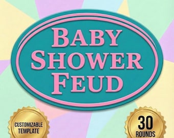 Baby Shower Feud Game PowerPoint | Baby Shower Game | Friendly Feud Style Baby Shower Game | Baby Shower Trivia Game PowerPoint | Baby Party