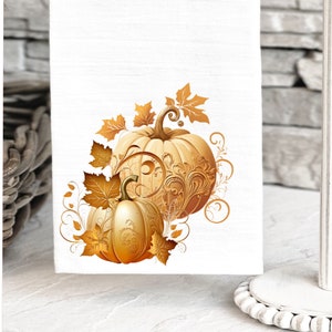 Pumpkin Fall Kitchen Tea Towels, Thanksgiving Decor, Autumn Dish Towel, Fall Home Decor, Housewarming Fall Decor, Kitchen Towels