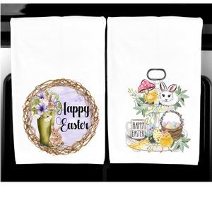 Kitchen Towels, Tea Towels, Easter Towels, Cute Towels, Bees Towels, Personalized Towels, Spring Towels, Gnome Towels,  Custom Made