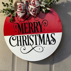 Christmas Front Door Decor | Merry Christmas | Christmas Wreath | Christmas Decor | Christmas Wood Sign | Christmas Door Wreath | Christmas