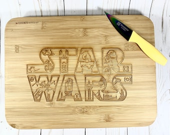 Engraved Star Wars Bamboo Cutting Board, Personalized Gift