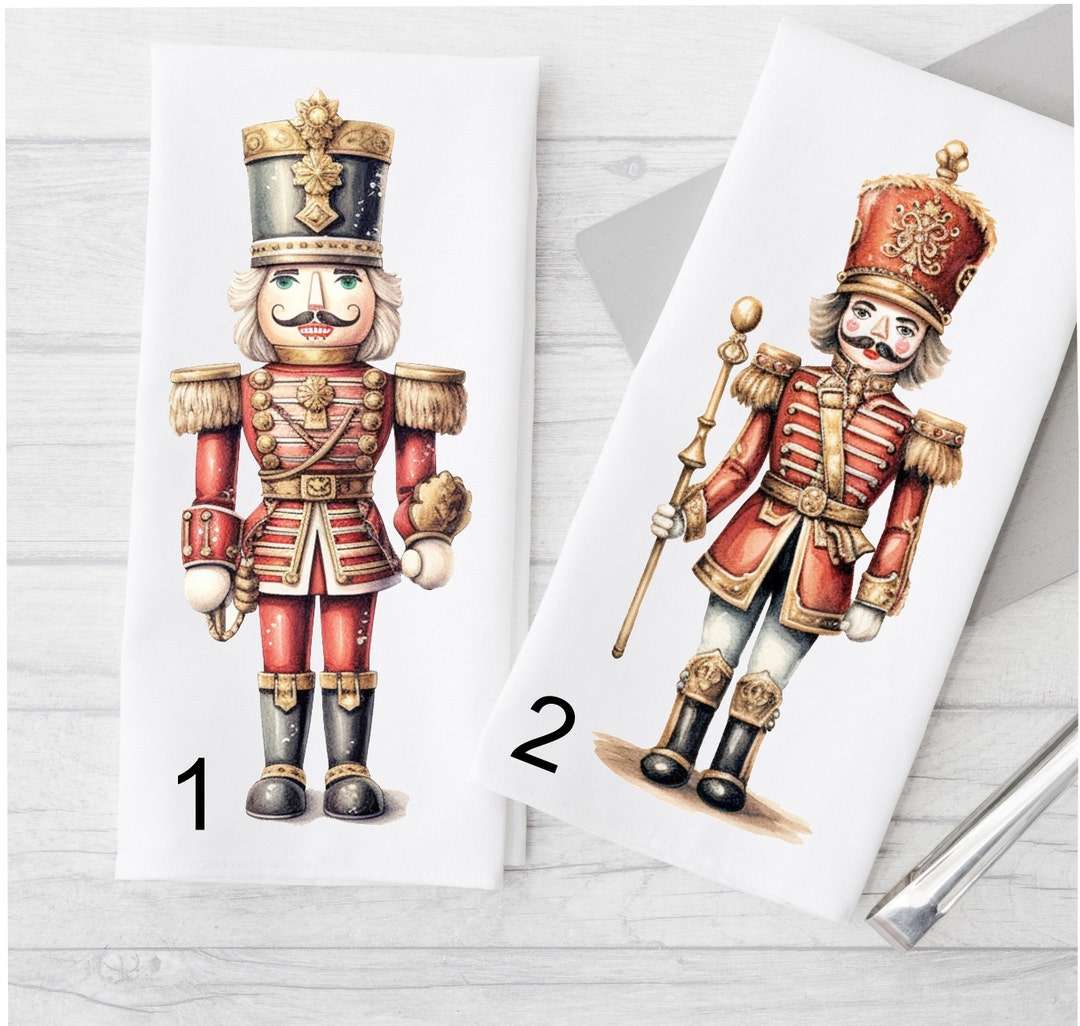 Set of 2 Christmas Nutcracker Kitchen Tea Towels Tea Towel Etsy