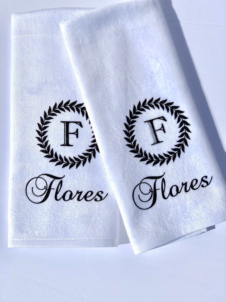 Kitchen Towels With Initial or Monogram Sunflowers Cute Etsy