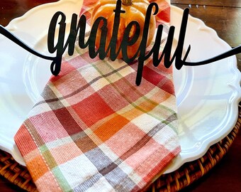 Thanksgiving Wooden Place Cards, Fall Table Decor (Set of 4)