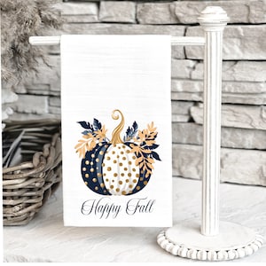 Kitchen Dish Towel, Fall Home Decor, Pumpkin Fall Autumn Tea Towel, Autumn Home Decor, Personalized Kitchen Towels, Kitchen Decor