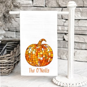 Pumpkin Fall Autumn Kitchen Dish Towels, Fall Home Decor, Housewarming Fall Decor, Personalized Kitchen Towels, Fall Kitchen Decor