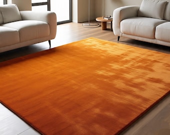 Handgetuft modern massief oranje wollen vloerkleed 8 x 10 voor woonkamertapijt