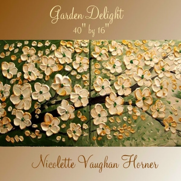 Original Impasto style painting on canvas 'Garden Delight' by Nicolette Vaughan Horner