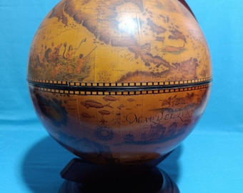 Vintage, seltene Tischbar in Globusform für Getränke in gutem und interessantem Zustand.