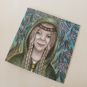 Elder Mother Greeting Card, Goddess Birthday Card, Pagan Greeting Card, Hyldemoer,  Printed Art Card, Elder Tree Card, Pagan Birthday