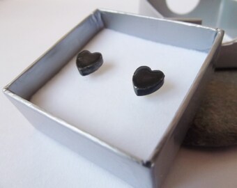 Ceramic Pottery Small Stud Heart Earrings, Valentine's Day, Romantic Jewellery, Valentine's Gift, Colour Options, Stainless Steel Posts