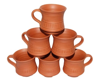 Terracotta Kulhad Tea Cups | Handmade Clay Coffee Mugs, Traditional Earthen Drinkware