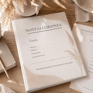 Notfallordner Essentials | Die 7 wichtigsten Seiten für den Ernstfall | PDF Download | A4 Vorsorgeordner zum Ausdrucken