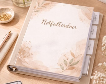 Emergency Folder PDF | Family Planning Folder | 8 Pages Printable | Emergency Folder for Important Documents | A4 Download