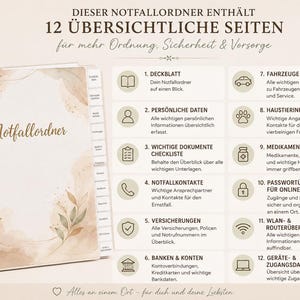 Family Emergency Folder PDF – Printable Advance Care Planning Folder | Important Documents & Emergency Contacts | 12 Pages | Digital Download image 2