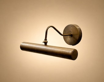 Handcrafted Raw Brass Mid-Century Modern Italian Picture Light The Art Display Adjustable Handmade Brass Wall Sconce For Display and Decor