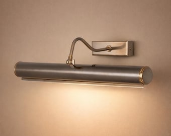 Handcrafted Raw Brass Mid-Century Modern Italian Picture Light The Art Display Adjustable Handmade Brass Wall Sconce For Display and Decor