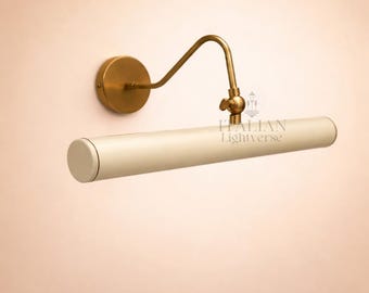 Handcrafted Brass Mid-Century Perfect White color Modern Italian Picture Light, Art Display Adjustable Handmade Wall Sconce, Display & Decor