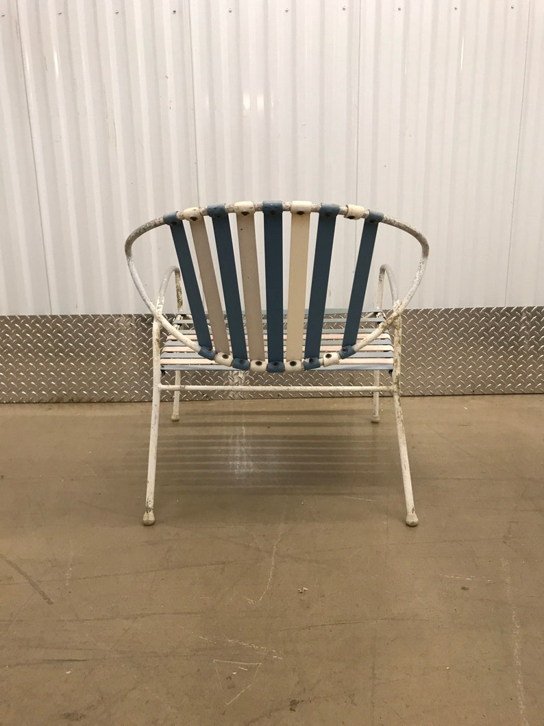 Unique Set of 4 Mid Century Modern Metal Patio Chairs With Etsy