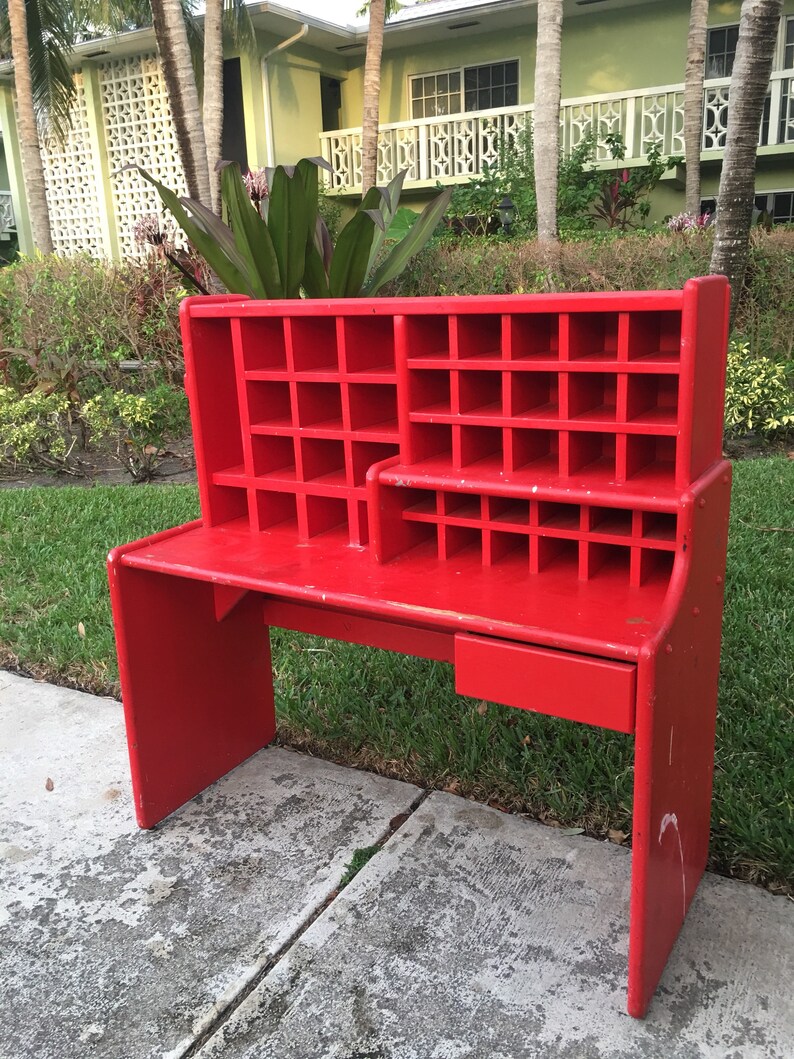 Cubby Dubby Do Unique Heavy Antique Wood Cubby Hole Desk Etsy