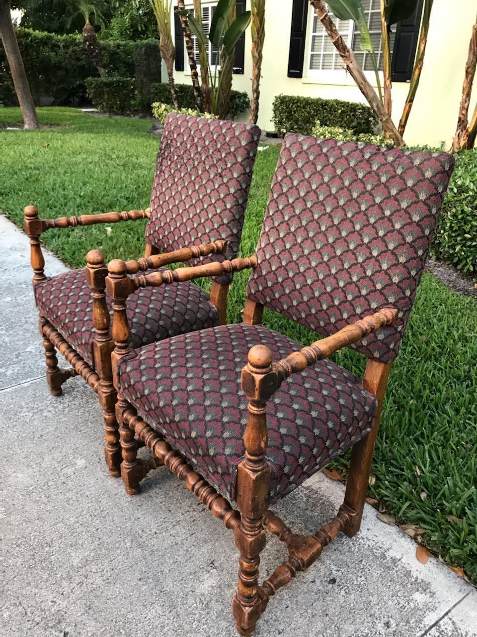 Pair of Authentic Antique Jacobean Late 1600's Chairs Etsy