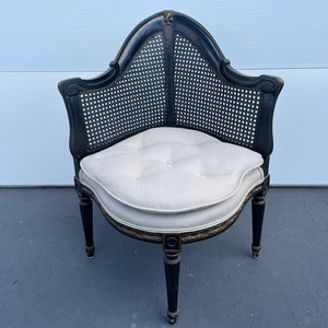 Single Louis XVI Giltwood And Cane Corner Chair