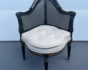 Single Louis XVI Giltwood And Cane Corner Chair