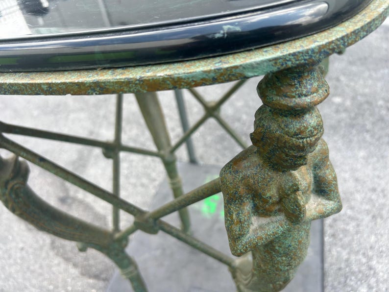 Vintage Verdigris Figural Gueridon Table Occasional Table Bild 5